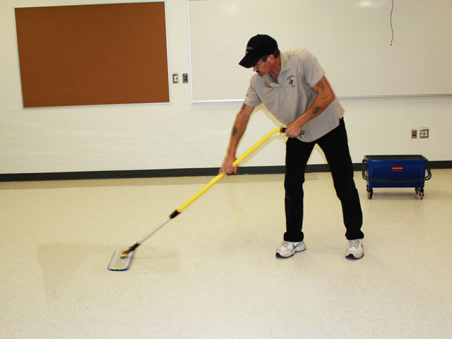 Post Construction Cleanup - South Queens Middle School - cleaning-floors